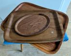 Vintage retro dienbladen trays/plywood teak, Ophalen of Verzenden, Gebruikt, Hout