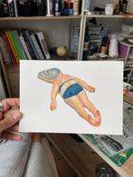 Originele Kunstprint - Visvrouw, Ophalen of Verzenden