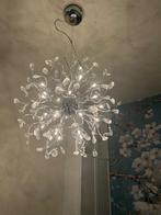 Moderne hanglamp chrome & kristal, Huis en Inrichting, Lampen | Hanglampen, Ophalen, Zo goed als nieuw, Glas, 75 cm of meer