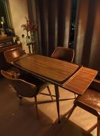 Mid century uitschuifbare eettafel, Ophalen, 50 tot 100 cm, Zo goed als nieuw, Minder dan 50 cm