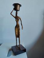 Bronzen beeld vrouw met pot, Antiek en Kunst, Ophalen of Verzenden