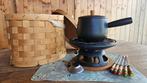 Fondue stel mat zwart., Ophalen, Zo goed als nieuw, Brander, Fondueset