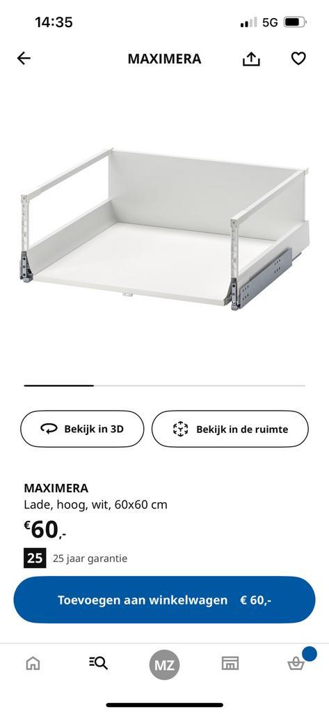 2x Maximera lade hoog 60x60, Huis en Inrichting, Keuken | Keukenelementen, Nieuw, Minder dan 100 cm, 50 tot 100 cm, 50 tot 75 cm