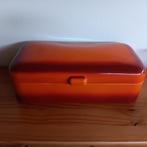 Broodtrommel, vintage, jaren 70, smokey oranje email., Ophalen of Verzenden