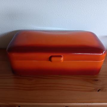 Broodtrommel, vintage, jaren 70, smokey oranje email. beschikbaar voor biedingen