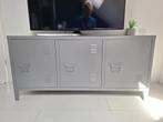 TV Meubel Metaal Grijs Lockerkast Stijl, Ophalen, Gebruikt, 100 tot 150 cm, Metaal