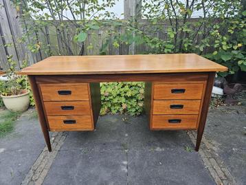 Vintage Bureau/Buro Met Ladenblokken, Nederland 1960'S