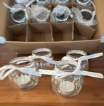 Windlicht set van 12  - glas, Overige materialen, Ophalen of Verzenden, Zo goed als nieuw, Minder dan 25 cm