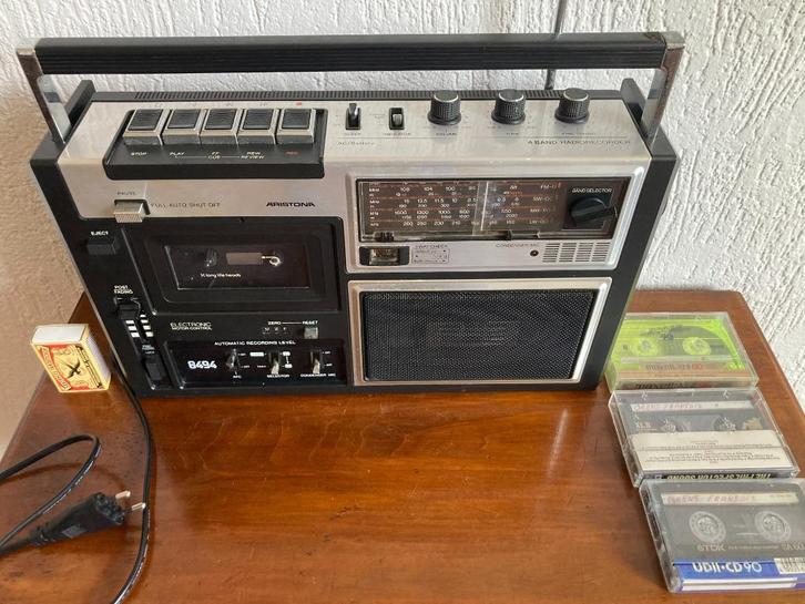 Vintage Aristona 8494 radio cassette recorder '80 eighties, Audio, Tv en Foto, Radio's, Gebruikt, Ophalen of Verzenden