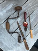 Antiek Gereedschap Set: Handboor, Speedboor & Vijlen, Ophalen of Verzenden