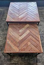2 Salon Tafels Visgraat + Eettafel, Ophalen, 50 tot 100 cm, Vierkant, 50 tot 100 cm