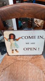 Vintage 'Come In, We Are Open' Bordje, Ophalen of Verzenden