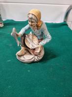 beeld vis markt vrouw porselein vintage, Ophalen of Verzenden