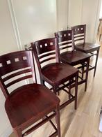 Vintage Houten Barkrukken, Huis en Inrichting, Barkrukken, Ophalen, Gebruikt, 60 tot 90 cm, 4 krukken