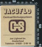 Sticker: Vacuflo - Jos Ligtvoet - Oosterhout, Ophalen of Verzenden, Zo goed als nieuw, Bedrijf of Vereniging