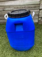 Blauwe kunststof ton - Voorraadton, Tuin en Terras, Regentonnen, 150 liter of meer, Ophalen of Verzenden, Gebruikt, Kunststof