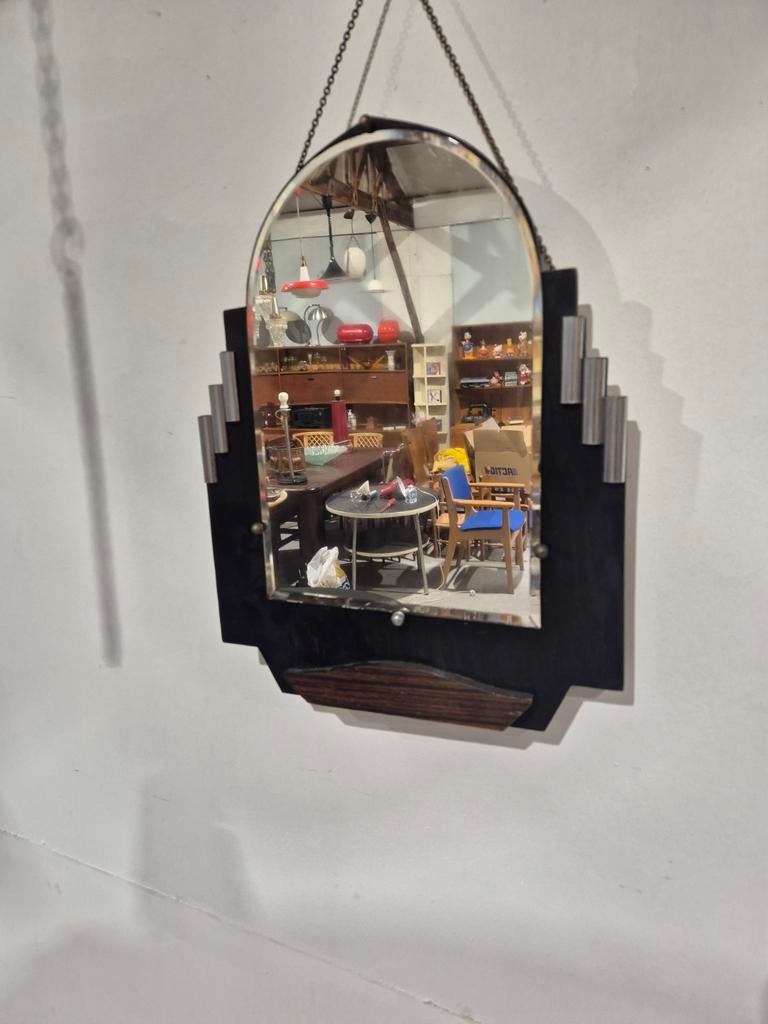 Art deco spiegel, Antiek en Kunst, Antiek | Spiegels, Ophalen of Verzenden, Rechthoekig, Minder dan 50 cm