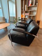 2 x Leolux Scylla in zwart leder, Huis en Inrichting, Ophalen, Gebruikt, 50 tot 75 cm, Leer