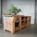 Antieke werkbank, dressoir, toonbank, oude houten werkbank, Antiek en Kunst, Ophalen