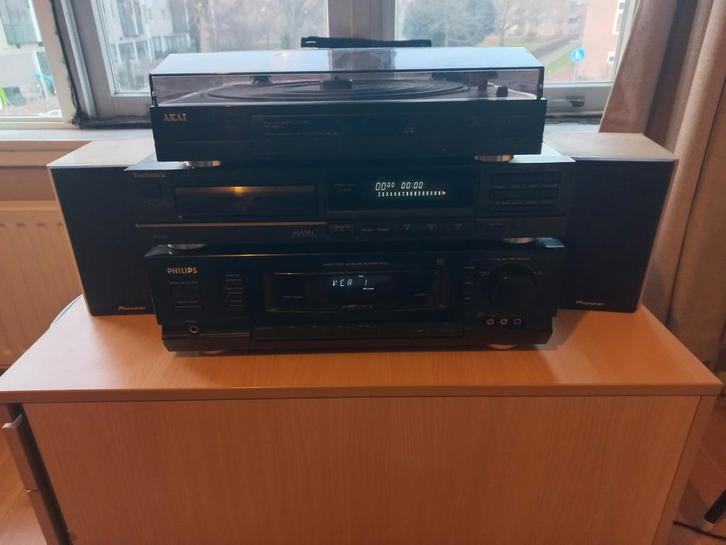 Vintage Stereo Set - Akai, Philips, Technics, Audio, Tv en Foto, Stereo-sets, Gebruikt, Cassettedeck, Cd-speler, Tuner of Radio