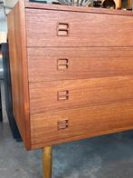 Sejling Skabe ladekast vintage NP Nielsen teak Deense kast, Gebruikt, Teakhout, 3 of 4 laden, Minder dan 100 cm
