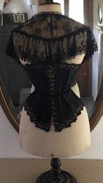 Antiek corset van zwarte zijde, Ophalen of Verzenden