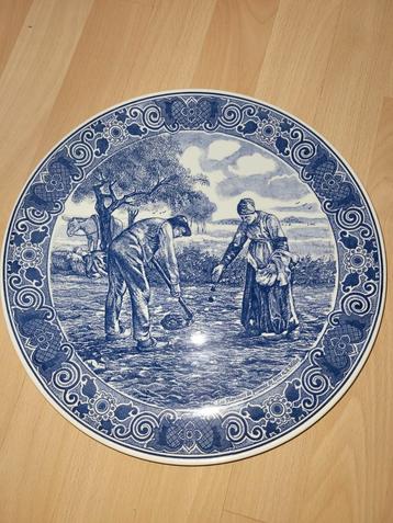 Delftsblauwe Wandbord  circa 33cm  beschikbaar voor biedingen