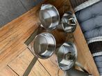 Pannenset, Huis en Inrichting, Keuken | Potten en Pannen, Gebruikt, Pannenset, Ophalen of Verzenden, Rvs