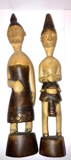 2 Tribal Beeldjes Houtsnijwerk Indonesie Batak boot, Antiek en Kunst, Verzenden