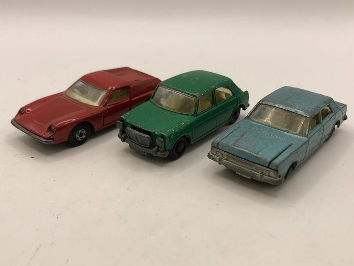 Set van 3 lesney modellen Lotus/Ford (REPAINT)/M.G. - M25, Hobby en Vrije tijd, Modelauto's | 1:43, Gebruikt, Auto, Matchbox, Ophalen of Verzenden