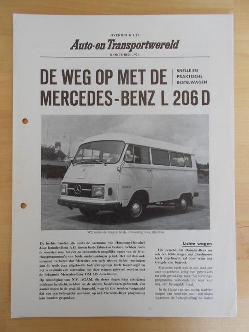 Mercedes 206D 1971 Test Brochure - Hanomag, Boeken, Auto's | Folders en Tijdschriften, Zo goed als nieuw, Mercedes, Ophalen