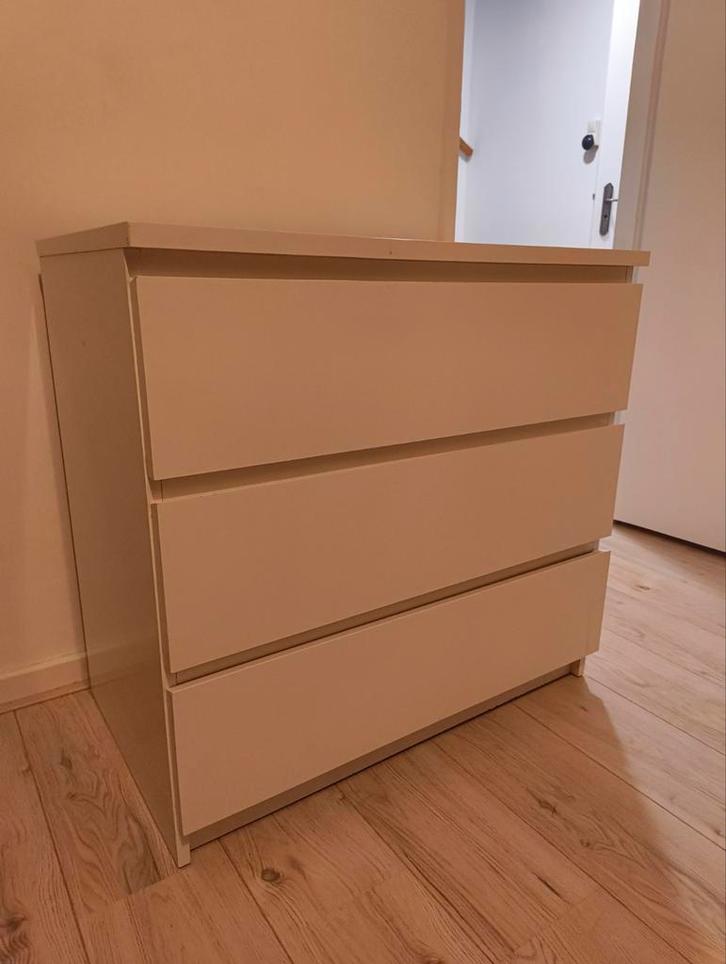 Ikea Malm ladekast met 3 lades, Huis en Inrichting, Kasten | Dressoirs, Gebruikt, 50 tot 100 cm, 25 tot 50 cm, Met lade(s), Overige materialen