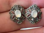Zilveren oorbellen Parelmoer met Marcasieten., Sieraden, Tassen en Uiterlijk, Oorbellen, Verzenden, Gebruikt, Zilver, Overige materialen