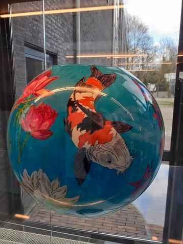 Handbeschilderde vaas "KOI" Rixsa-Art beschikbaar voor biedingen