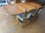 eiken eettafel uittrekbaar tot 3.40mtr, Huis en Inrichting, Tafels | Eettafels, Ophalen, Gebruikt, Klassiek, Eikenhout