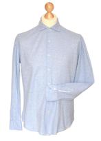 Xacus overhemd, knitted shirt, l. blauw Mt. 40 / M, Halswijdte 39/40 (M), Zo goed als nieuw, Xacus, Verzenden