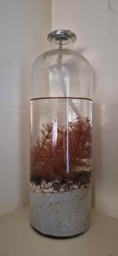 Decoratieve olielamp - 33 cm hoog, Ophalen, Gebruikt, Overige kleuren, Glas