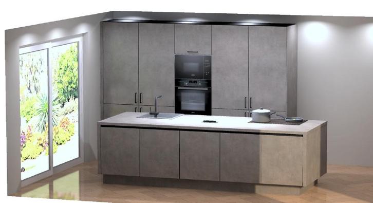 Voorraad !! eilandkeuken met apparatuur + 2 jaar garantie, Huis en Inrichting, Keuken | Complete keukens, Nieuw, Dubbelwandige keuken