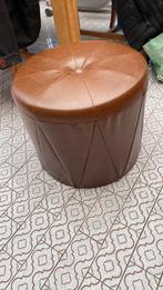 Vintage do kerbruine poef, Ophalen, Zo goed als nieuw, Rond, Minder dan 50 cm