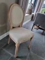 5x eetkamerstoel Clayre & Eef landelijk hout stof, Ophalen