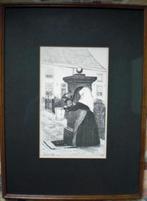 LITHO * VROUW AAN DE POMP * P. Vetter 1940 *, Ophalen of Verzenden