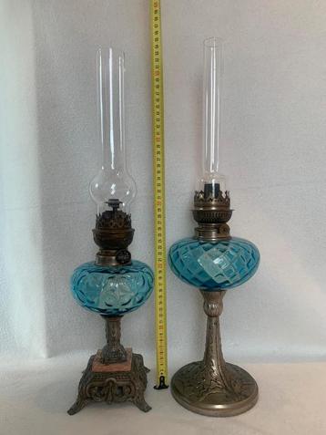 2 Schitterende vintage Olielampen  beschikbaar voor biedingen