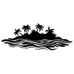 Camper caravan sticker palmeneiland, The River House, Info@theriverhouse.nl, Nieuw, Ophalen of Verzenden