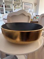 Goudkleurige handwasbak met zwarte binnenkant, Overige materialen, Schaal, Rond, Ophalen of Verzenden