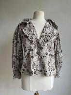 zara blouse maat s wit bruin, Kleding | Dames, Blouses en Tunieken, Maat 38/40 (M), Verzenden, Zo goed als nieuw, Wit