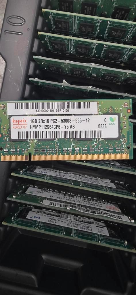 100x Hynix 1GB DDR2 PC2-5300S Laptop Geheugen, Computers en Software, RAM geheugen, Gebruikt, Laptop, DDR2, Ophalen of Verzenden