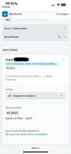 Ticket Marathon Amsterdam, Tickets en Kaartjes, Eén persoon, Oktober
