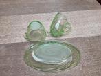 Annagroen roomstel art deco, Antiek en Kunst, Antiek | Glas en Kristal, Ophalen of Verzenden
