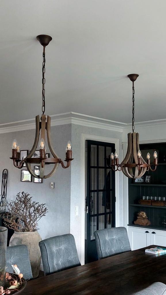 Landelijke hoffz Kroonluchters - Sfeervolle Verlichting, Huis en Inrichting, Lampen | Hanglampen, Zo goed als nieuw, 50 tot 75 cm