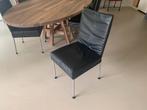 Montis eetkamerstoelen, zwart leer, 8 stuks, Huis en Inrichting, Stoelen, Ophalen, Gebruikt, Zwart, Leer